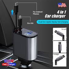 Vse_avto™4 in 1 - 100watt Car Charger Phone